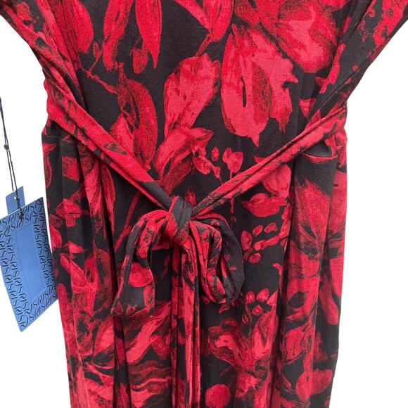 NEW Simply Vera Vera Wang Red and Black Crossover V-Neck Dress Size Large - Picture 10 of 10